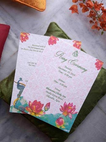 invitation cards in green park