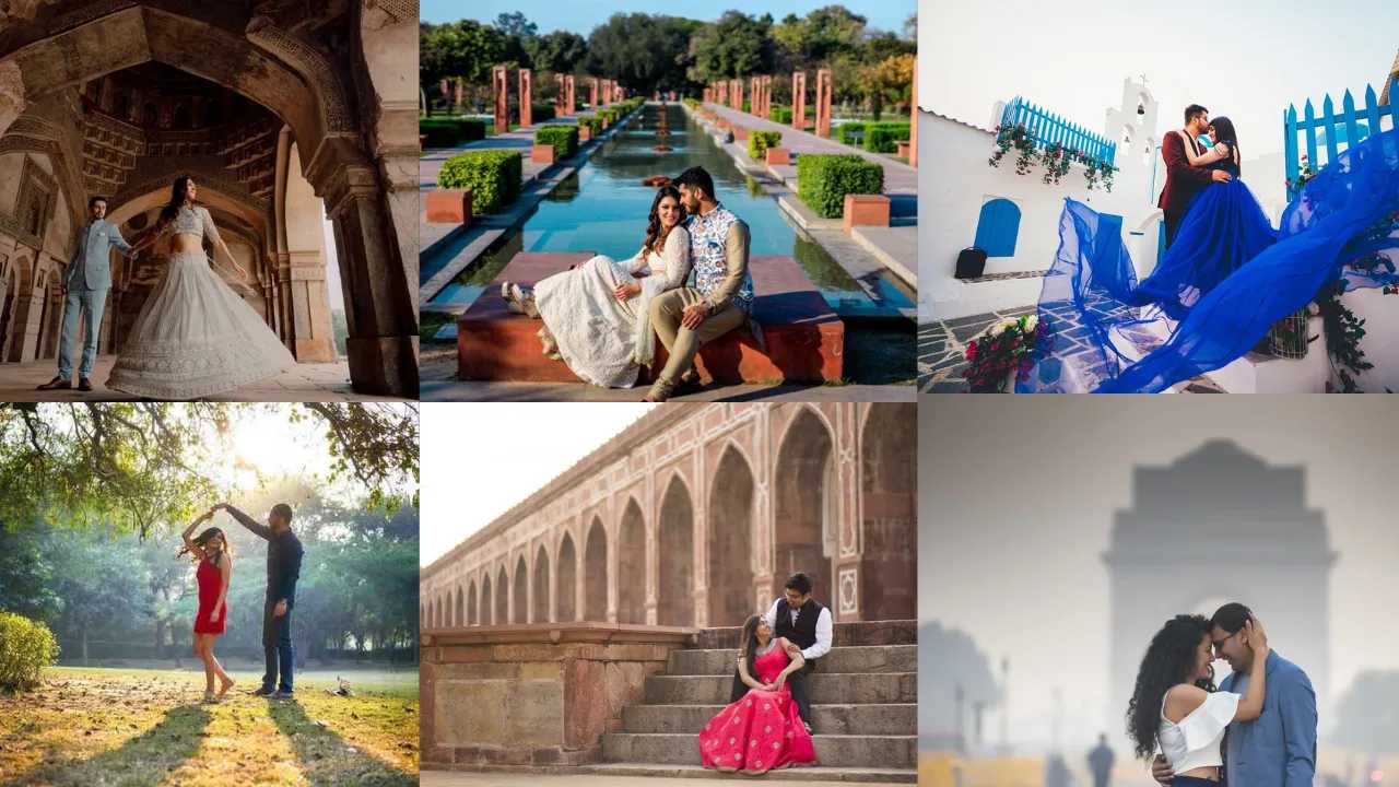 Purana Qila photoshoot, Lodhi Garden photoshoot, Lodhi Art District photoshoot, Mehrauli Archaeological Park photoshoot, ITC Grand Bharat photoshoot, Agrasen ki Baoli photoshoot, Khari Baoli photoshoot, Photo Paradise studio shoot, Hauz Khas Lake Complex photoshoot, Sunder Nursery photoshoot, Garden of Five Senses photoshoot, Aravalli Hills photoshoot, Sanjay Van photoshoot, Safdarjung Tomb photoshoot, Connaught Place photoshoot